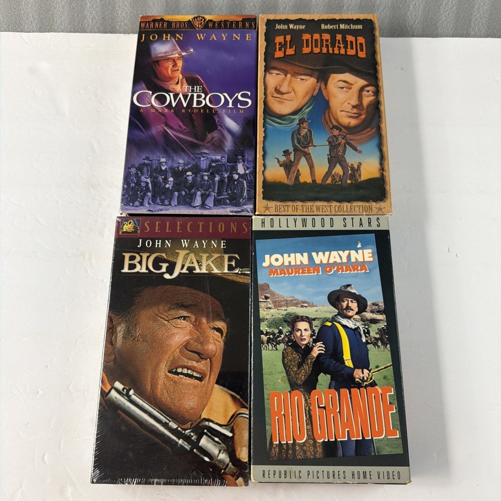 Vintage John Wayne VHS Lot Of 4 Big Jake Rio Grande El Dorado The Cowboys